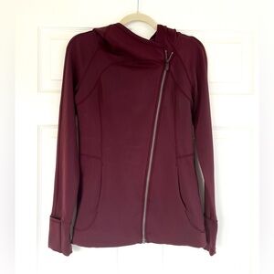 Lululemon Athletica Maroon Asymmetrical Zip Hoodie